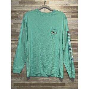 Vineyard Vines Long Sleeve T-Shirt Pocket Graphics Cotton Men's Med #252